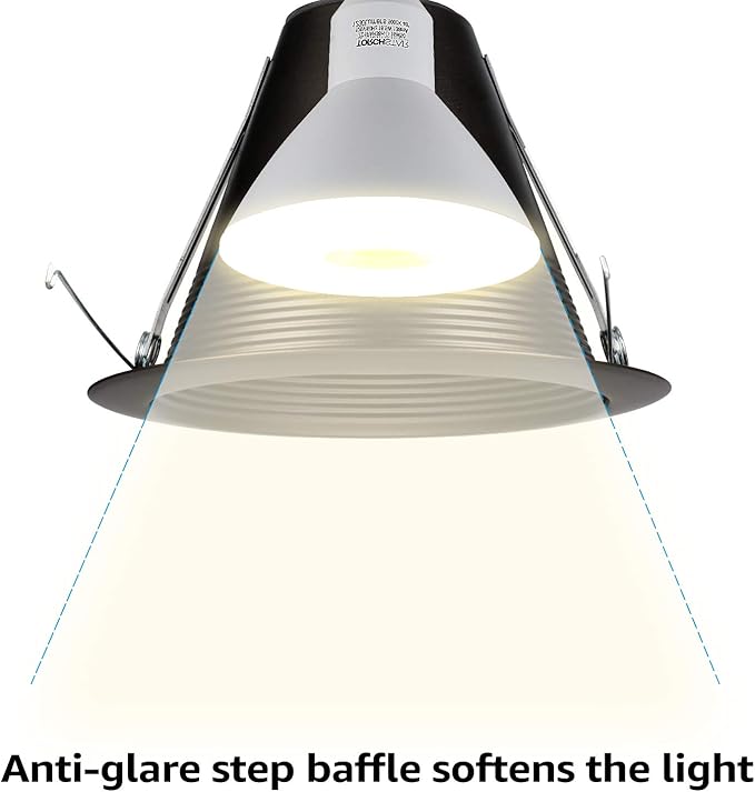 TORCHSTAR 6 Inch Recessed Can Light Trim, Air Tight Baffle Trim, IC-Rated Anti-Glare for 6 Inch Can, Self-Flanged Recessed Light Trim, Oil Rubbed Bronze, Pack of 6