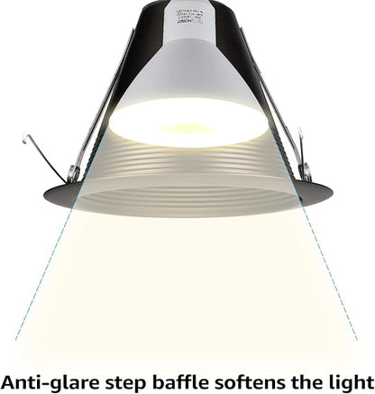 TORCHSTAR 6 Inch Recessed Can Light Trim, Air Tight Baffle Trim, IC-Rated Anti-Glare for 6 Inch Can, Self-Flanged Recessed Light Trim, Oil Rubbed Bronze, Pack of 6