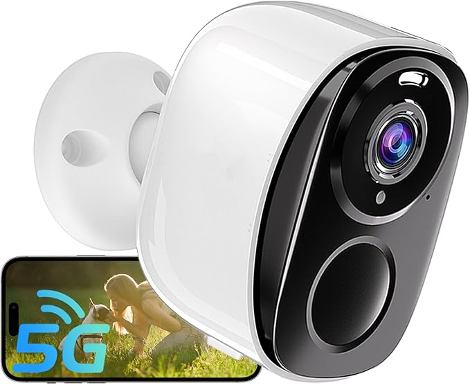 ELECCTV 5G/2.4G WiFi Security Cameras Wireless Outdoor, 2K Battery Powered WiFi Cameras with AI Motion Detection Spotlight Siren,Color Night Vision, 2-Way Talk, IP65, Cloud/SD Storage, Works w/Alexa