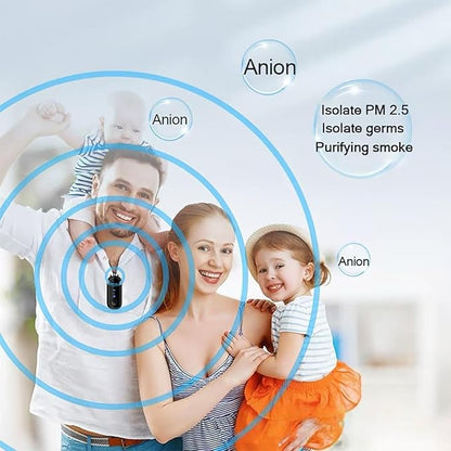 Portable Negative Ion Air Purifier Necklace, Personal Wearable Purification Device, Black, 3.1 x 1.4 x 0.9 Inches, 1.2 Billion Ion Output (White)