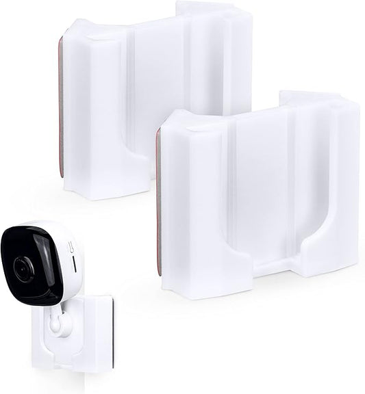 Corner Wall Mount for Kasa Spot KC100, KC105, EC60 (2 Pack) Security Camera - Adhesive Holder, No Hassle Bracket, Strong 3M VHB Tape, No Screws, No Mess Install (White) by Brainwavz