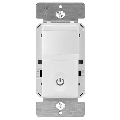 ENERLITES PIR Motion Sensor Switch, No Neutral, 5A/500W, Single Pole, White
