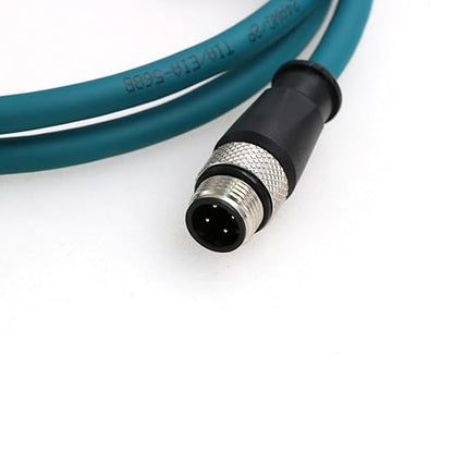 Shielded M12 4 Pin D-Code Network Cable, D-Code to D-Code Medical Data Cable, High Anti-Interference Isolation Design, Stable Data Transmission for Medical Devices & Industrial Networks, 1M