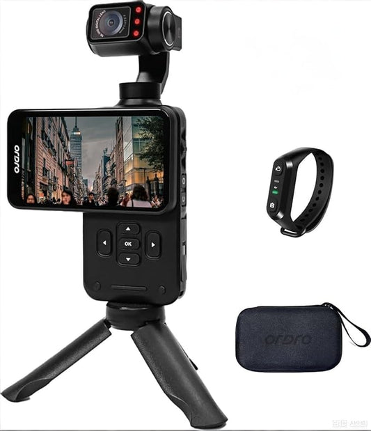 ORDRO M5 Handheld Camcorder Video Camera, 3-Axis Stabilisation, 3.5-inch Rotating Touch Screen, IR Night Vision WDR Face Tracking 120 ° Wide Angle for YouTube with 64G Card