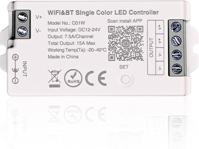 C01W Single Color LED Controller Tuya WiFi 2.4G RF PWM Dimmer for LED Strip