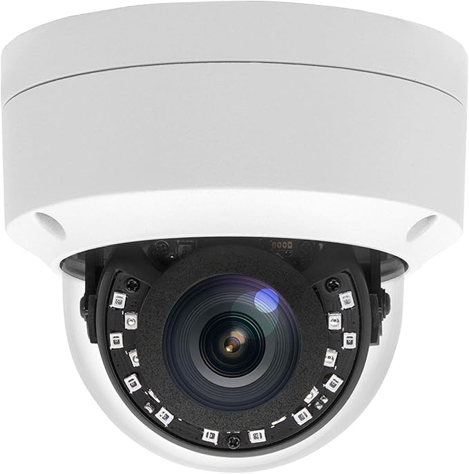 8MP 4K PoE IP Vandal Dome Security Camera Outdoor, H.265 IP Network PoE Camera with 2.8mm Lens, 105° Wide Angle, IP66 Waterproof, 80ft IR Night Vision, Human Motion Detection