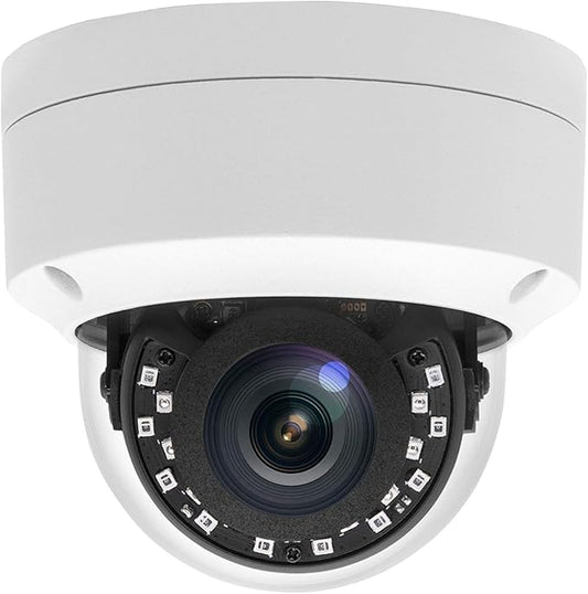 8MP 4K PoE IP Vandal Dome Security Camera Outdoor, H.265 IP Network PoE Camera with 2.8mm Lens, 105° Wide Angle, IP66 Waterproof, 80ft IR Night Vision, Human Motion Detection