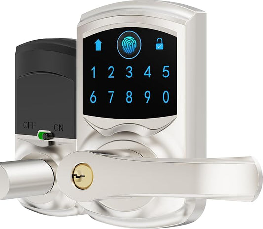 Fingerprint Smart Keyless Keypad Door Lock with Handle Biometrics Deadbolts