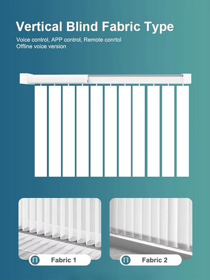 ZigBee Motorized Vertical Blinds Track for Sliding Glass Doors, Smart Curtains Rod, 2.5N High Torque Quiet Motor, Works with Alexa & Google Home Patio Door Replacement (3.0 Meters (118.1 inches))
