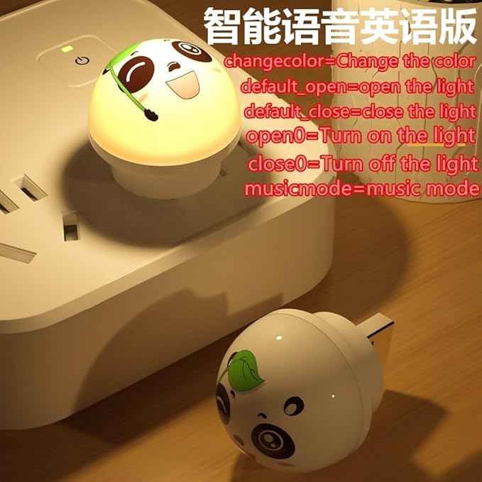LED Light SB Small English Voice Light Smart Voice Night Light Desk Bedroom Voice USB Plug Light Night Light