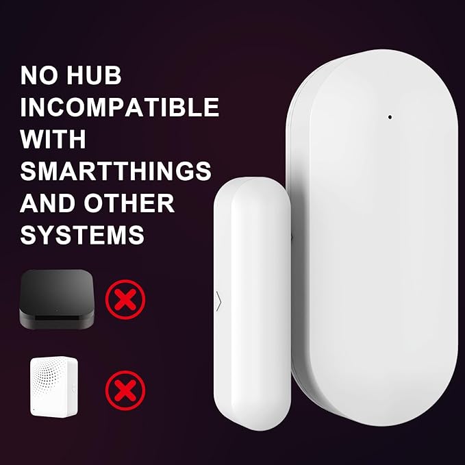 Door and Window Alarms for Home,No Hub NO Monthly Fee Door Alarms for Kids Safety,WiFi-Connected for Smart Life or Tuya APP Control,Compatible with Alexa,Easy to Install,Long Battery Life