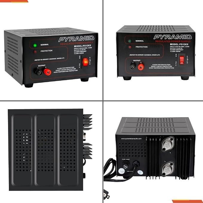 Pyramid Bench Power Supply | AC-to-DC Power Converter | 10 Amp Power Supply (PS12KX)