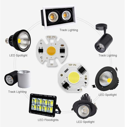 Fengyan Landscape Lights 5pcs Outdoor Flood Light COB LED Lamp Chips AC 220V 3-9W LED Bulb Lamp Smart IC Driver Bulbs Light DIY Spotlight Downlight Chips LED Street Lamp