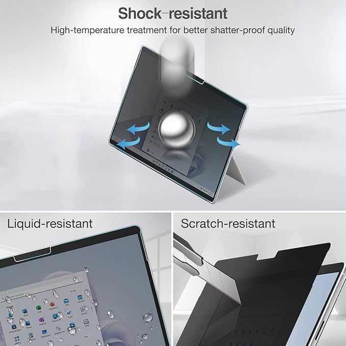 ProCase Microsoft Surface Pro 11/10/ 9 13 inch Privacy Screen Protector, Anti-Spy Tempered Glass Ultra Thin Tinted Screen Film Guard for 13.0 inch Surface Pro 11/10/ 9 2024 2022 Release