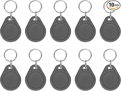 PATIKIL 10 Pcs 13.56MHz CUID Writable Rewritable Smart Key Fobs, Clone IC Key Fob Tags Blank Smart Card Key Classic 1K for Entry Access Control System, Gray