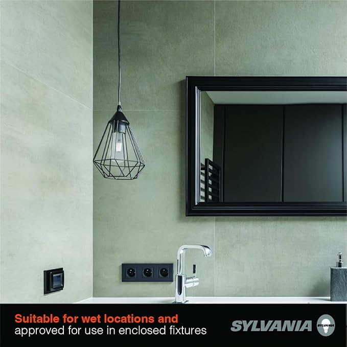 Sylvania ST19 Clear LED White Filament Bulb, 13W, Dimmable, 1500 LMS, Medium Base, 5000K, Daylight - 2 Pack (42251)