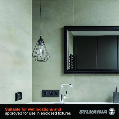 Sylvania ST19 Clear LED White Filament Bulb, 5W, Dimmable, 500 LMS, Medium Base, 5000K, Daylight - 2 Pack (42175)