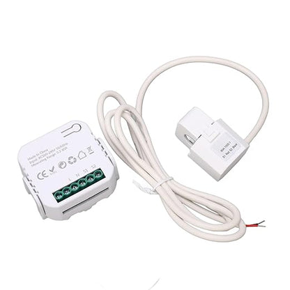 Fafeicy Smart Electricity Meter with Clamp, WiFi Power Consumption Monitor, Energy Management, Remote Control, Overload Protection, White
