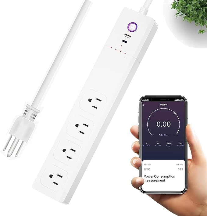 XENON Smart Power Strip,WiFi Surge Protector with 4 Individually Controlled Smart Outlets and 2 USB Ports, Compatible with Alexa Google Home, 5Feet Extension Cord