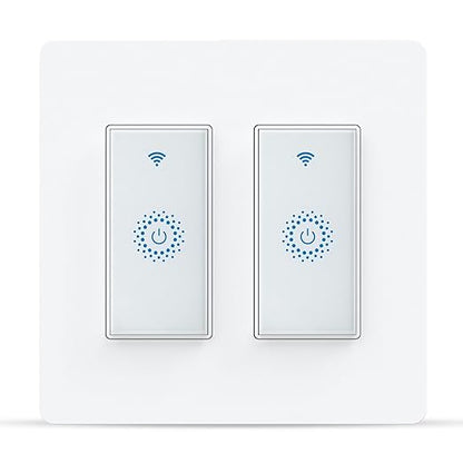 Milfra Smart Switch, Smart Light Touch Switch 2 Gang, Double Smart WiFi Light Switches, Smart Switch 2 Gang Compatible with Alexa and Google Home, Neutral Wire Needed, No hub Required (2Gang)