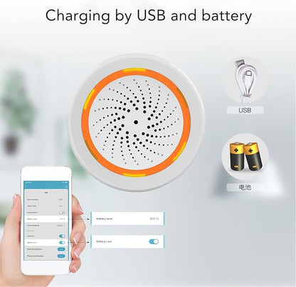Walfront Smart Security Alarm Wireless Home Alarm System with 90dB Siren 18 Tones APP Control 2.4GHz for Burglar Door Sensor Motion Detector (for ZigBee)