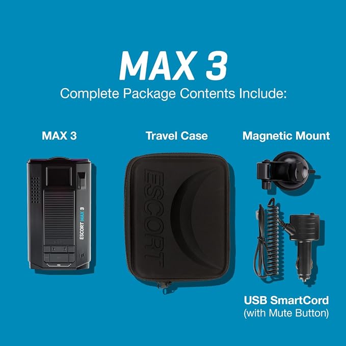 Escort MAX 3 Laser Radar Detector, Bluetooth Connectivity, Premium Range