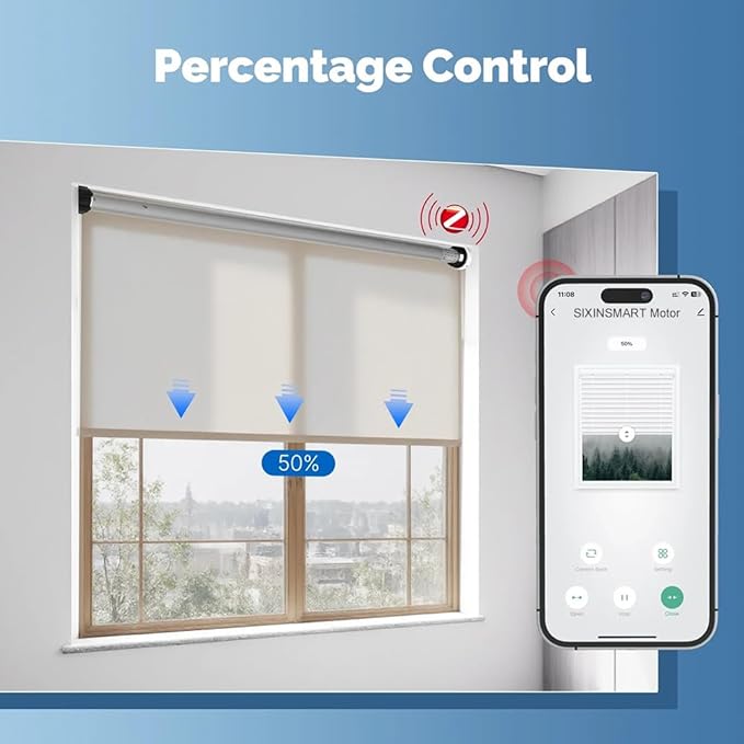 ZigBee 3.0 Smart Roller Shade Motor for 2" Tube, Heavy Duty 6.0N.m 10N.m Electric Blinds Retrofit Kit, Compatible with Alexa/Google Home (10.0 N.m Motor Suitable for Φ40mm (1.57") Groove Tube)