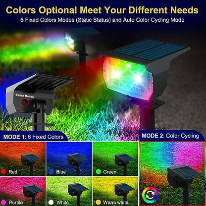 nipify Solar Spot Lights Outdoor Color Changing, Halloween RGB Spotlights