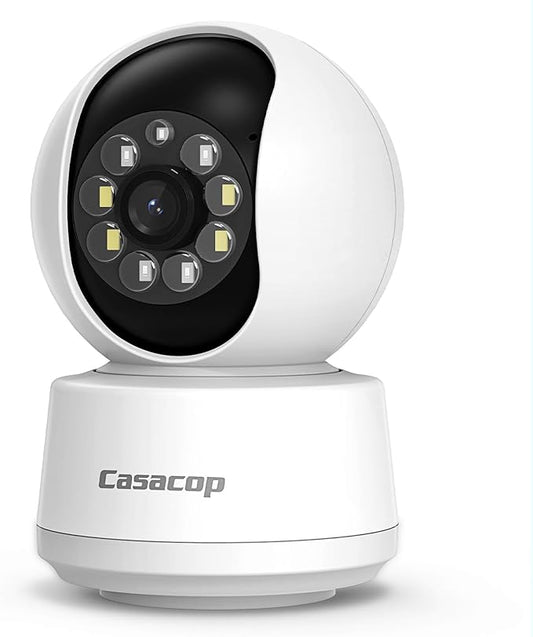 2K 360°Indoor Cameras for Home Security/Baby Monitor, Cat/Pet/Dog Camera with Phone App, 2-Way Audio Smart Home Security Camera 2.4Ghz Night Vision Works with Alexa, No Monthly Fee