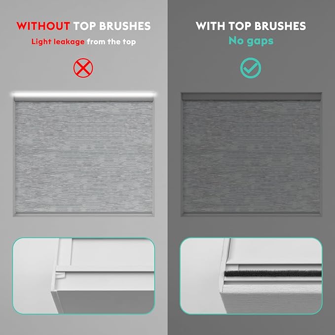 Motorized Blinds with Remote, Blackout Smart Automatic Electric Blinds for Windows Compatible with Alexa Homekit, Cordless Indoor Motorized Roller Shades with Custom Size（Deep Nebula）
