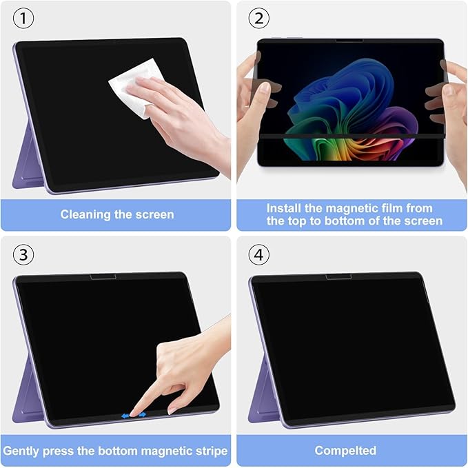 FILMEXT Magnetic Privacy Screen for Surface Pro 12-inch 2025 Model 2109 2110,Removable Anti Spy Security Protector Blue Light Block glare Filter