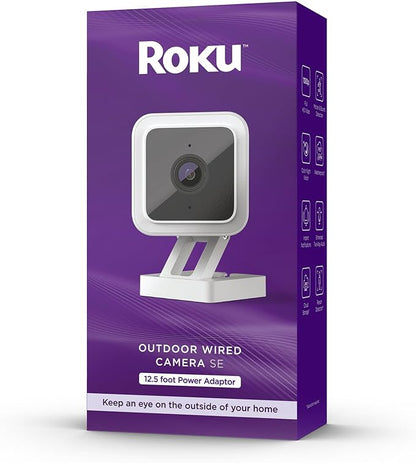 Roku CW2000R Smart Home Outdoor Wired Camera SE Security Camera w/Motion & Sound Detection (Renewed)