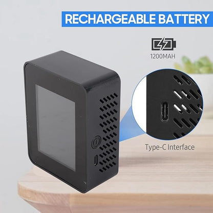 Fockety Mini CO2 Detector, Portable Detector CO2 Monitor Meter Air Quality Monitor Carbon Dioxide Detector Portable Temperature and Humidity Detector for Travel Home Indoor