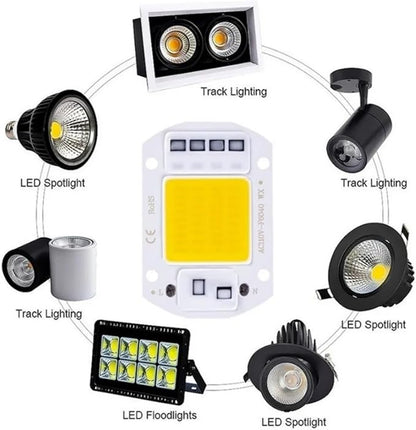 3pcs AC220V LED COB Lamp Bead 20W 30W 50W IP65 Smart No Need Driver DIY Flood Light Led Bulb Spotlight Outdoor Chip Lamp(Warm Light,F6040 30W)