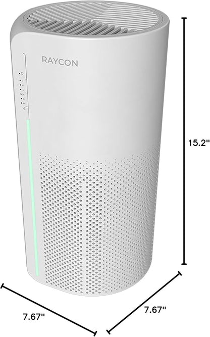 Raycon Room Air Purifier, H13 Replaceable HEPA Filter, Air Quality LED Indicator, Adjustable Fan Speeds, Home Essentials (White)