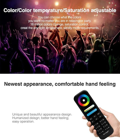 LGIDTECH FUT089-B 8-Zone LED Remote Controller Black Color,Work with RGB+CCT LED Light Bulb,Downlight,Strip Controller.Not Work with FUT035 FUT036 FUT037 FUT038 FUT039