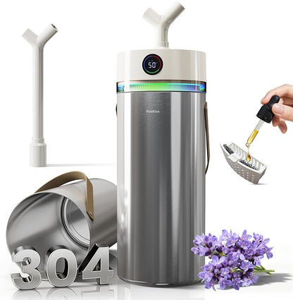 Feekaa Stainless Steel Humidifier, 8L/2.1Gal Cool Mist Humidifiers for Bedroom, Easy to Clean Humidifier Large Room with Diffuser, Humidifiers for Baby Kids Nursery Living Room Office Plant