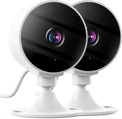 2K Wireless Cameras for Home Security Camera, Pet Camera Indoor with Phone App, Night Vision, Motion Alert, 24/7 SD&Cloud Record, Two-Way Audio, Security Camera Indoor Works with Alexa&Google