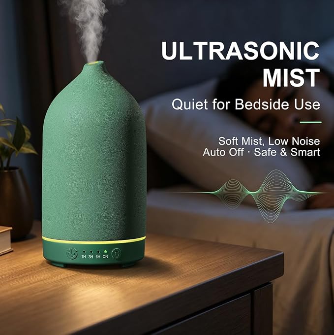 Gooamp 200ML Ceramic Essential Oil Diffuser for Home, Stone Diffuser