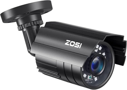 ZOSI 1080P HD TVI Security Camera for Home Office Surveillance CCTV System Bullet BNC Camera with Night Vision Black（Renewed）