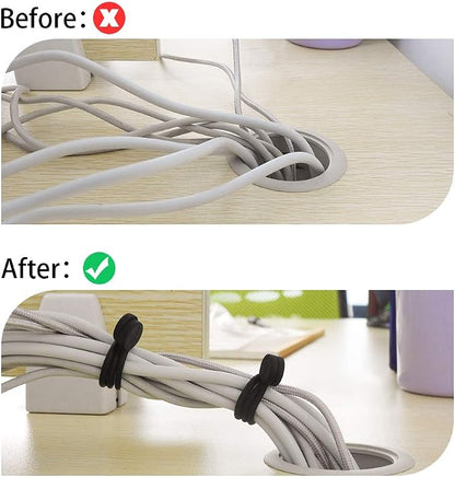 SMART&COOL Reusable Silicone Magnetic Cable Ties for Bundling and Organizing, Holding Stuff, Book Markers, Fridge Magnets, Assorted Color, 7.16'' (10-Pack, Black) | For Bundling and Organizing, Holding Stuff, Book Markers, Fridge Magnets