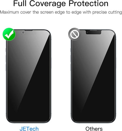 JETech Privacy Full Coverage Screen Protector for iPhone 14 Plus 6.7-Inch, Anti-Spy Tempered Glass Film, Edge to Edge Protection Case-Friendly, 2-Pack