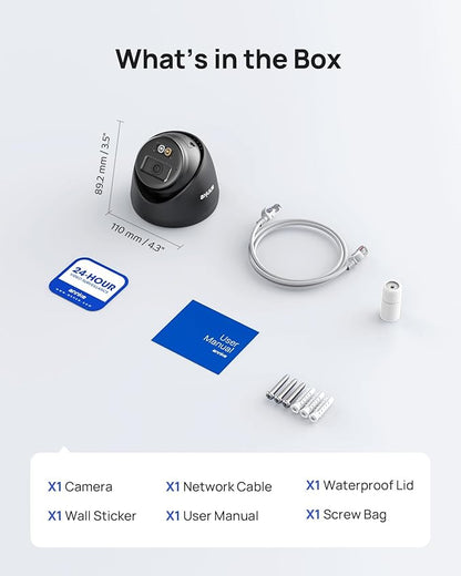 ANNKE 3K PoE Security Camera with Red-Blue Strobe Flash Light Alarm, 123° Wide Angle, Smart Dual Light Color Night Vision for Surveillance, AI Detection, H.265+, IP67, 2-Way Audio & 512GB SD Card Slot