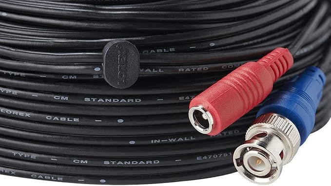 Lorex 4K RG59 Power Accessory Cable, Video Cable for Security Camera Systems, for Analog HD (CVI/TVI/AHD/MPX) or Analog (CVBS) Surveillance System, 60 feet (18m)