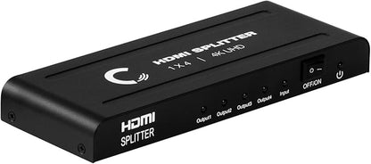 | 1x4 HDMI Splitter | Ultra HD 4K/2K | 1 Input - 4 outputs | Full HD/3D | 1080P | HDMI 1.4 | HDTV | PS4 / PS3 | XboxOne / 360 | DVD | Blu-ray | DTS Digital