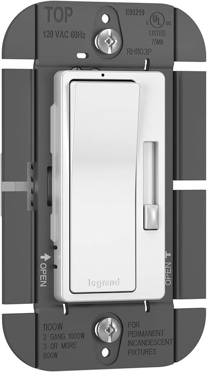 Legrand - Pass & Seymour Radiant Dimmer Switch, Incandescent, 700 W, Tri-Color, RH703PTC