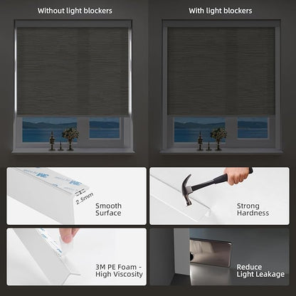 ZSTARR Motorized Smart Light Filtering Blind for Window with Remote Control, Automatic Blackout Roller Shade Customizable Size,with Valance Child Safety Rechargeable Battery Blinds (Light Khaki)
