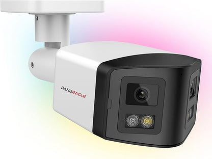 PANOEAGLE 4MP Dual Lens PoE IP Security Camera Outdoor with 180° Panoramic Wide Angle,Smart Color Night Vision,Smart Motion Detection,2-Way Audio & Micro SD Slot(512G),IP67 Waterproof,NDAA Complaint