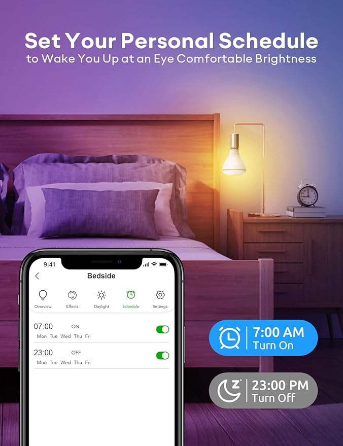 VOCOlinc Smart Light Bulbs 1Pack, RGBW Color Changing Light Bulb Works with Alexa, Apple Homekit & Google Home, BR30 Smart WiFi LED Lights, 2200K-7000K Dimmable, 800 Lumens 9.5W (60W Equivalent) E26