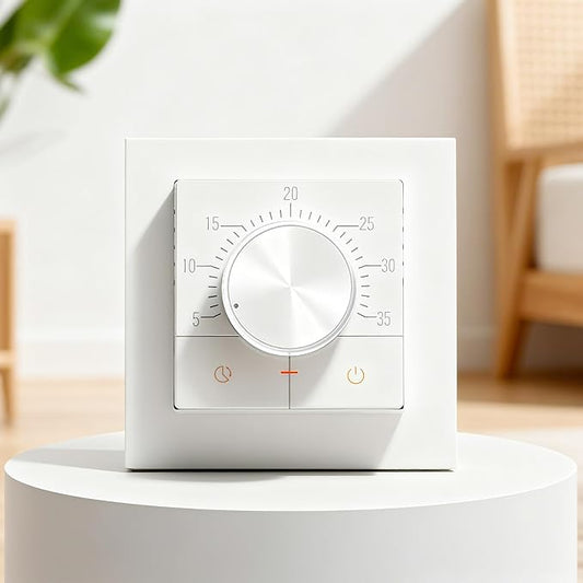 HEATIT Manual Non-Programmable Floor Heating Thermostat, 100-240V White
